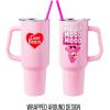 Silver Buffalo Care Bears Grumpy Bear Like I Care Stainless Steel Tumbler with Handle and Straw, Fits in Standard Cup Holder, 40 Ounces(Love-A-Lot Care Bear Mood)