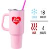 Silver Buffalo Care Bears Grumpy Bear Like I Care Stainless Steel Tumbler with Handle and Straw, Fits in Standard Cup Holder, 40 Ounces(Love-A-Lot Care Bear Mood)