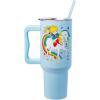 Silver Buffalo Care Bears Grumpy Bear Like I Care Stainless Steel Tumbler with Handle and Straw, Fits in Standard Cup Holder, 40 Ounces(Rainbow Brite)