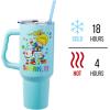 Silver Buffalo Care Bears Grumpy Bear Like I Care Stainless Steel Tumbler with Handle and Straw, Fits in Standard Cup Holder, 40 Ounces(Rainbow Brite and Twink)