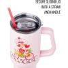 Silver Buffalo Care Bears Grumpy Bear Like I Care Stainless Steel Tumbler with Handle and Straw, Fits in Standard Cup Holder, 40 Ounces(Strawberry Shortcake Sweet Bike)