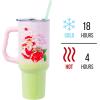 Silver Buffalo Care Bears Grumpy Bear Like I Care Stainless Steel Tumbler with Handle and Straw, Fits in Standard Cup Holder, 40 Ounces(Strawberry Shortcake You Are Berry Special Ombre)