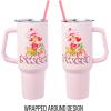 Silver Buffalo Care Bears Grumpy Bear Like I Care Stainless Steel Tumbler with Handle and Straw, Fits in Standard Cup Holder, 40 Ounces(Strawberry Shortcake Sweet Bike)