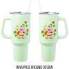 Silver Buffalo Care Bears Grumpy Bear Like I Care Stainless Steel Tumbler with Handle and Straw, Fits in Standard Cup Holder, 40 Ounces(Strawberry Shortcake Life is Delicious)