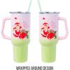 Silver Buffalo Care Bears Grumpy Bear Like I Care Stainless Steel Tumbler with Handle and Straw, Fits in Standard Cup Holder, 40 Ounces(Strawberry Shortcake You Are Berry Special Ombre)