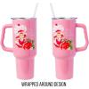 Silver Buffalo Care Bears Grumpy Bear Like I Care Stainless Steel Tumbler with Handle and Straw, Fits in Standard Cup Holder, 40 Ounces(Strawberry Shortcake You Are Berry Special Pink)
