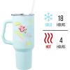 Silver Buffalo Care Bears Grumpy Bear Like I Care Stainless Steel Tumbler with Handle and Straw, Fits in Standard Cup Holder, 40 Ounces(Strawberry Shortcake Rainbow Slide)