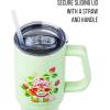 Silver Buffalo Care Bears Grumpy Bear Like I Care Stainless Steel Tumbler with Handle and Straw, Fits in Standard Cup Holder, 40 Ounces(Strawberry Shortcake Life is Delicious)