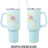 Silver Buffalo Care Bears Grumpy Bear Like I Care Stainless Steel Tumbler with Handle and Straw, Fits in Standard Cup Holder, 40 Ounces(Strawberry Shortcake Rainbow Slide)