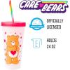 Silver Buffalo Disney Lilo and Stitch Angel Coconut Flowers 2 Pack Color Change Plastic Tumbler, 24-Ounce(Care Bears Hearts and Stars)