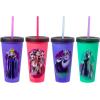 Silver Buffalo Disney Lilo and Stitch Angel Coconut Flowers 2 Pack Color Change Plastic Tumbler, 24-Ounce(Devious Group Splatter)