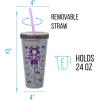 Silver Buffalo Disney Lilo and Stitch Angel Coconut Flowers 2 Pack Color Change Plastic Tumbler, 24-Ounce(Disney Nightmare Before Christmas)
