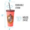 Silver Buffalo Disney Lilo and Stitch Angel Coconut Flowers 2 Pack Color Change Plastic Tumbler, 24-Ounce(Harry Potter House Crests)