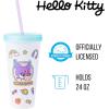 Silver Buffalo Disney Lilo and Stitch Angel Coconut Flowers 2 Pack Color Change Plastic Tumbler, 24-Ounce(Hello Kitty and Friends Sticker)