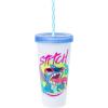 Silver Buffalo Disney Lilo and Stitch Angel Coconut Flowers 2 Pack Color Change Plastic Tumbler, 24-Ounce(Lilo  Stitch  Scrump  and Angel)