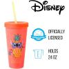 Silver Buffalo Disney Lilo and Stitch Angel Coconut Flowers 2 Pack Color Change Plastic Tumbler, 24-Ounce(Lilo and Stitch Tropical Poses)