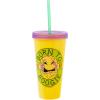Silver Buffalo Disney Lilo and Stitch Angel Coconut Flowers 2 Pack Color Change Plastic Tumbler, 24-Ounce(Multicolor)