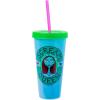 Silver Buffalo Disney Lilo and Stitch Angel Coconut Flowers 2 Pack Color Change Plastic Tumbler, 24-Ounce(Multicolor)