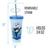 Silver Buffalo Disney Lilo and Stitch Angel Coconut Flowers 2 Pack Color Change Plastic Tumbler, 24-Ounce(Nightmare Before Christmas Celestial Oval)