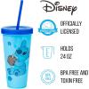 Silver Buffalo Disney Lilo and Stitch Angel Coconut Flowers 2 Pack Color Change Plastic Tumbler, 24-Ounce(Stitch and Angel)