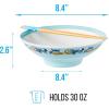 Silver Buffalo Disney Lilo and Stitch Hands Up Leaves and Flowers Ceramic Ramen Noodle Rice Bowl with Chopsticks and Spoon, Microwave Safe, 20 Ounces(Lilo and Stitch Foodie (Big))