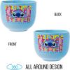 Silver Buffalo Disney Lilo and Stitch Hands Up Leaves and Flowers Ceramic Ramen Noodle Rice Bowl with Chopsticks and Spoon, Microwave Safe, 20 Ounces(Lilo and Stitch Experiment 626)