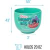 Silver Buffalo Disney Lilo and Stitch Hands Up Leaves and Flowers Ceramic Ramen Noodle Rice Bowl with Chopsticks and Spoon, Microwave Safe, 20 Ounces(Little Mermaid Ursula’s Shrimpy Bits)