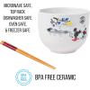 Silver Buffalo Disney Lilo and Stitch Hands Up Leaves and Flowers Ceramic Ramen Noodle Rice Bowl with Chopsticks and Spoon, Microwave Safe, 20 Ounces(Mickey and Minnie Watercolor)