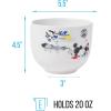 Silver Buffalo Disney Lilo and Stitch Hands Up Leaves and Flowers Ceramic Ramen Noodle Rice Bowl with Chopsticks and Spoon, Microwave Safe, 20 Ounces(Mickey and Minnie Watercolor)
