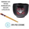 Silver Buffalo Disney Lilo and Stitch Hands Up Leaves and Flowers Ceramic Ramen Noodle Rice Bowl with Chopsticks and Spoon, Microwave Safe, 20 Ounces(Nightmare Before Christmas Jack)