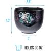 Silver Buffalo Disney Lilo and Stitch Hands Up Leaves and Flowers Ceramic Ramen Noodle Rice Bowl with Chopsticks and Spoon, Microwave Safe, 20 Ounces(Nightmare Before Christmas Starry Night)