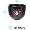 Silver Buffalo Disney Lilo and Stitch Hands Up Leaves and Flowers Ceramic Ramen Noodle Rice Bowl with Chopsticks and Spoon, Microwave Safe, 20 Ounces(Nightmare Before Christmas Jack)