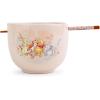 Silver Buffalo Disney Lilo and Stitch Hands Up Leaves and Flowers Ceramic Ramen Noodle Rice Bowl with Chopsticks and Spoon, Microwave Safe, 20 Ounces(Winnie the Pooh Group Hug)