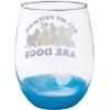 Silver Buffalo Disney Mickey and Minnie Classic Heart Glitter Stemless Wine Glass, 20 Ounces(All My Friends)