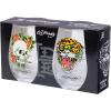 Silver Buffalo Disney Mickey and Minnie Classic Heart Glitter Stemless Wine Glass, 20 Ounces(Ed Hardy)