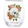 Silver Buffalo Disney Mickey and Minnie Classic Heart Glitter Stemless Wine Glass, 20 Ounces(Ed Hardy)