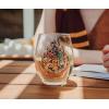 Silver Buffalo Disney Mickey and Minnie Classic Heart Glitter Stemless Wine Glass, 20 Ounces(Harry Potter Classic Hogwarts Crest)