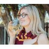 Silver Buffalo Disney Mickey and Minnie Classic Heart Glitter Stemless Wine Glass, 20 Ounces(Harry Potter Classic Hogwarts Crest)