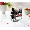 Silver Buffalo Disney Mickey and Minnie Classic Heart Glitter Stemless Wine Glass, 20 Ounces(Mickey and Minnie)