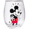 Silver Buffalo Disney Mickey and Minnie Classic Heart Glitter Stemless Wine Glass, 20 Ounces(Mickey and Minnie Love Halftone)