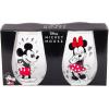 Silver Buffalo Disney Mickey and Minnie Classic Heart Glitter Stemless Wine Glass, 20 Ounces(Mickey and Minnie Love Halftone)