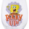 Silver Buffalo Disney Mickey and Minnie Classic Heart Glitter Stemless Wine Glass, 20 Ounces(SpongeBob)