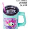 Silver Buffalo Disney Winnie the Pooh “Dreamy Days” Retro Art Stainless Steel Tumbler with Handle and Straw, Fits in Standard Cup Holder, 40 Ounces(Daisy Duck)