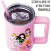 Silver Buffalo Disney Winnie the Pooh “Dreamy Days” Retro Art Stainless Steel Tumbler with Handle and Straw, Fits in Standard Cup Holder, 40 Ounces(Disney Princesses)
