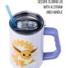 Silver Buffalo Disney Winnie the Pooh “Dreamy Days” Retro Art Stainless Steel Tumbler with Handle and Straw, Fits in Standard Cup Holder, 40 Ounces(Eevee Pokemon)