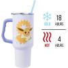 Silver Buffalo Disney Winnie the Pooh “Dreamy Days” Retro Art Stainless Steel Tumbler with Handle and Straw, Fits in Standard Cup Holder, 40 Ounces(Eevee Pokemon)
