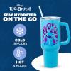 Silver Buffalo Disney Winnie the Pooh “Dreamy Days” Retro Art Stainless Steel Tumbler with Handle and Straw, Fits in Standard Cup Holder, 40 Ounces(Kawaii Stitch Sitting)