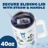 Silver Buffalo Disney Winnie the Pooh “Dreamy Days” Retro Art Stainless Steel Tumbler with Handle and Straw, Fits in Standard Cup Holder, 40 Ounces(Lilo and Stitch Palm Tree Island Sketches)
