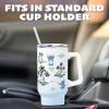 Silver Buffalo Disney Winnie the Pooh “Dreamy Days” Retro Art Stainless Steel Tumbler with Handle and Straw, Fits in Standard Cup Holder, 40 Ounces(Lilo and Stitch Palm Tree Island Sketches)