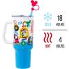 Silver Buffalo Disney Winnie the Pooh “Dreamy Days” Retro Art Stainless Steel Tumbler with Handle and Straw, Fits in Standard Cup Holder, 40 Ounces(Mickey and Friends)